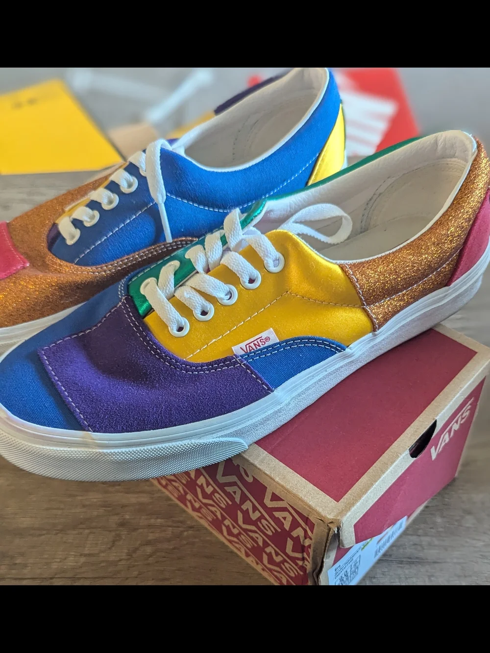 Vans women's  10.5/ mens 9 Multi-Color Patchwork Lace-Up Sneakers